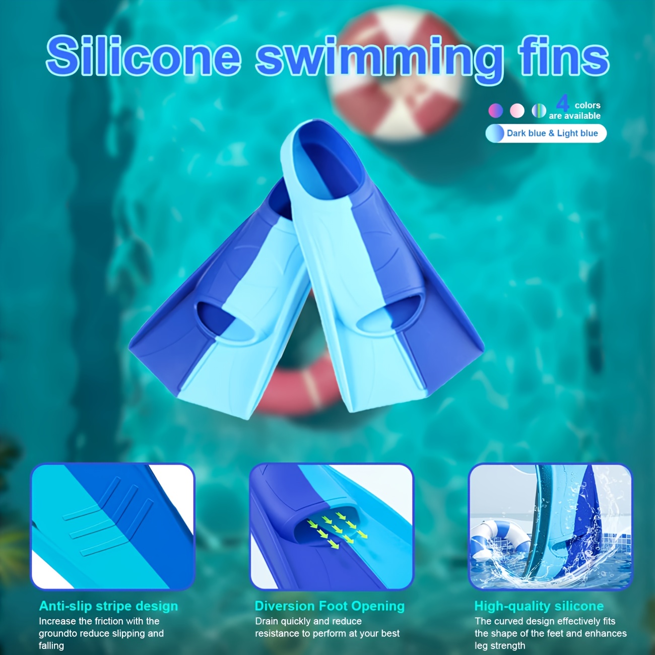 زعانف سباحة من السيليكون بجيب  - مراجعة Swim Fin Short Blade وسعره