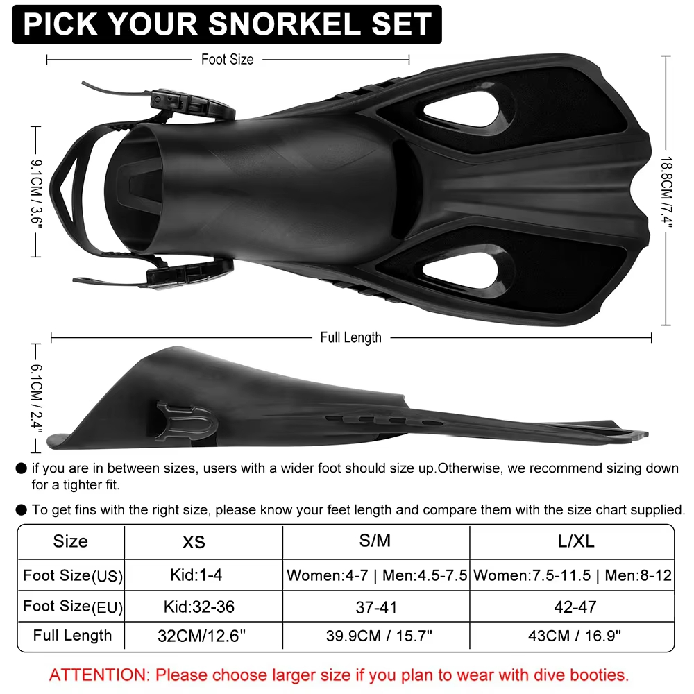 زعانف سباحة قصيرة قابلة للتعدي - مراجعة Swim Fin Short Blade وسعره