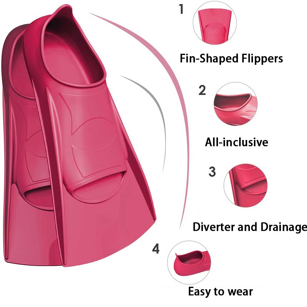 زعانف سباحة سيليكون للنساء وال - مراجعة Swim Fin Short Blade وسعره